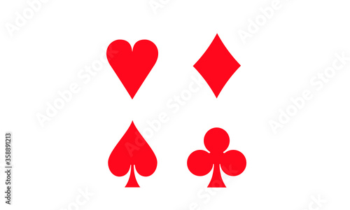 Symbols of a suit deck of playing cards on white background vector illustration