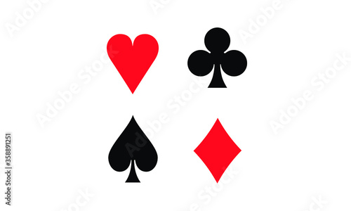 Symbols of a suit deck of playing cards on white background vector illustration