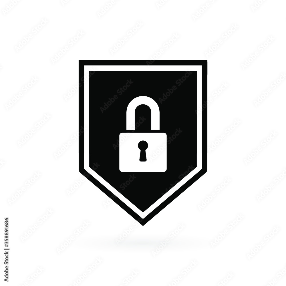 Security icon in flat style. Shield security symbol for your web site design, logo, app, UI Vector EPS 10. Security icon in flat style. Shield security symbol for your web site design, logo, app, UI Vector EPS 10.