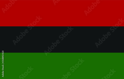 Juneteenth Flag. Red Black and Green color. Vector illustration. 