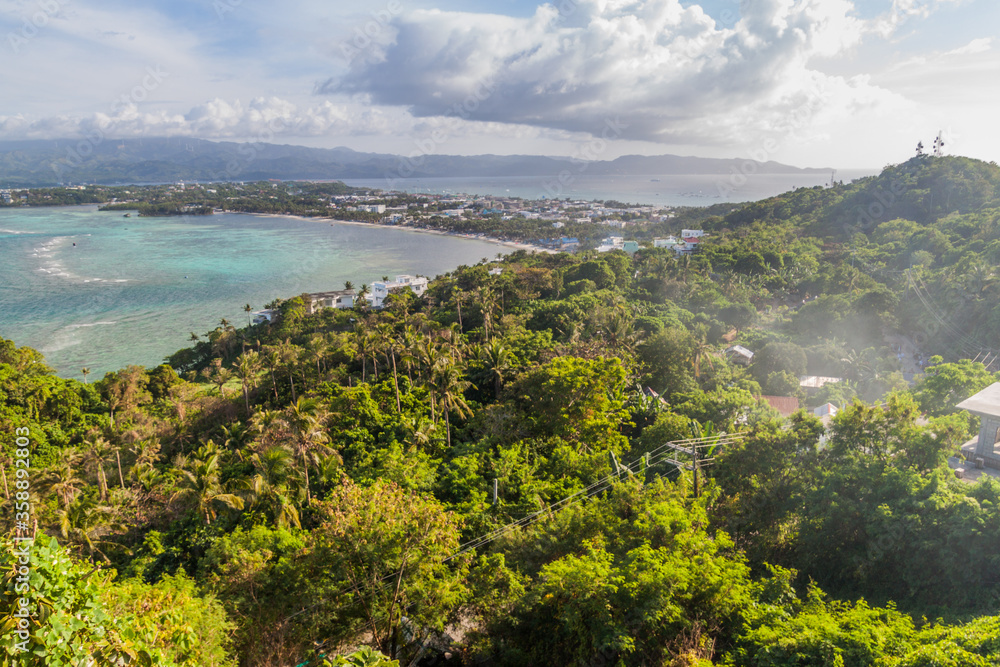 Aerial view of Boracay island, Philippines Aerial view of Boracay island, Philippines
