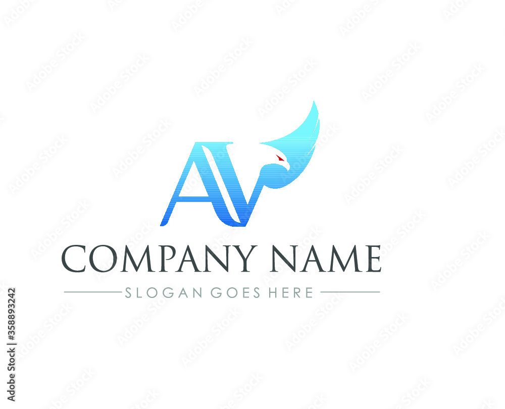 A V Eagle company logo design A V Eagle company logo design