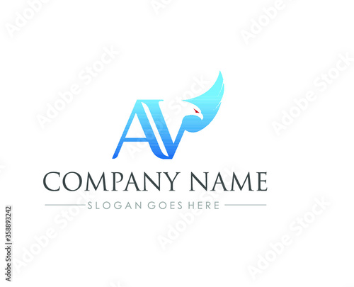 A V Eagle company logo design