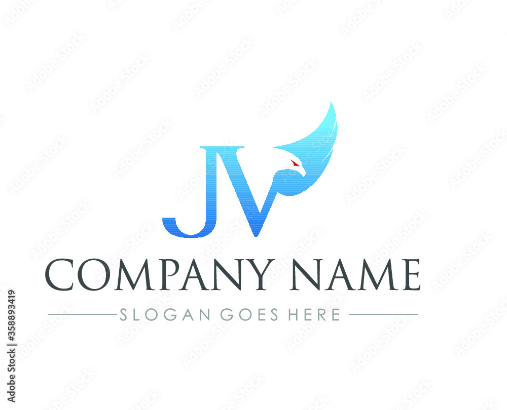 J V Eagle business logo design J V Eagle business logo design
