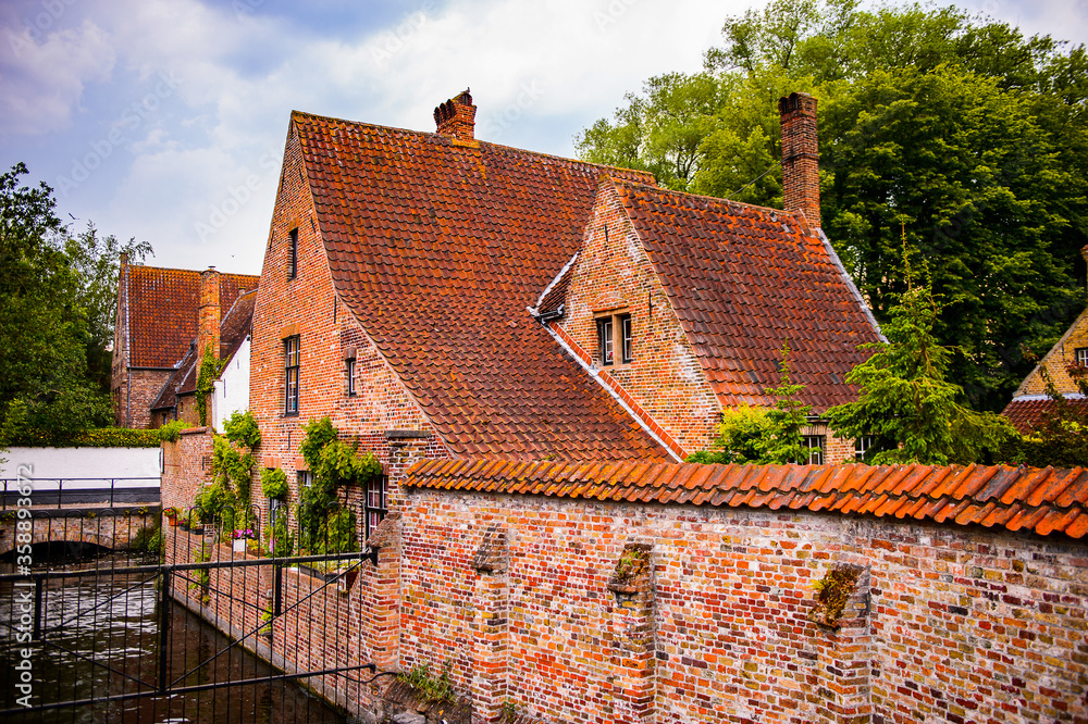 It's Medieval houses in Historic Centre of Bruges, Belgium. part of the UNESCO World Heritage site It's Medieval houses in Historic Centre of Bruges, Belgium. part of the UNESCO World Heritage site
