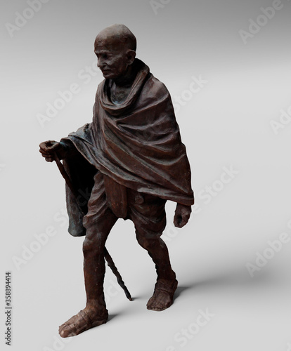 3D Mohandas Karamchand Gandhi sculpture  photo