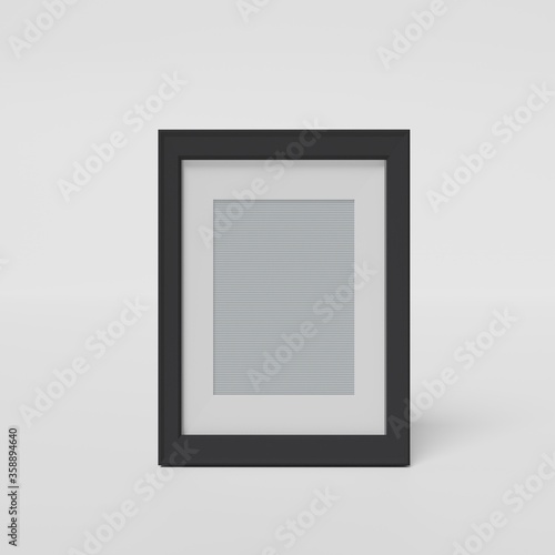 3d white background photo frame mock up 