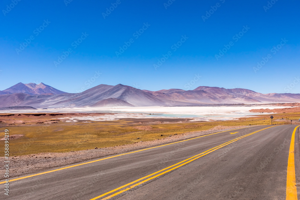 Scenic road in the Atacama desert, Chile