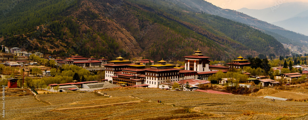 Nature of Thimhu, the capital and largest and the only city the Kingdom of Bhutan