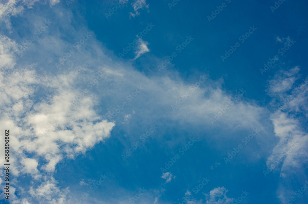 The blue sky and white clouds with beautiful patterns The blue sky and white clouds with beautiful patterns