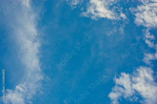 The blue sky and white clouds with beautiful patterns