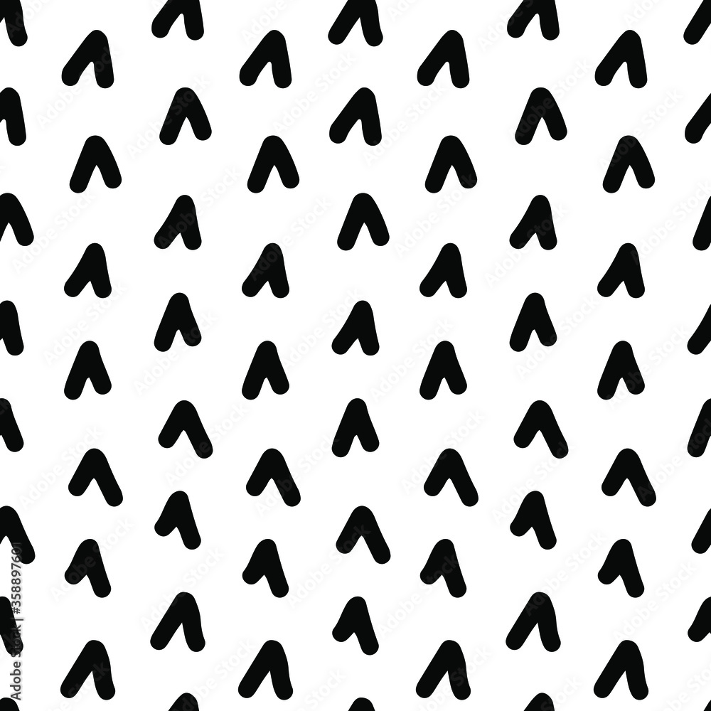 Seamless vector abstract pattern. Black and white doodle drawing.