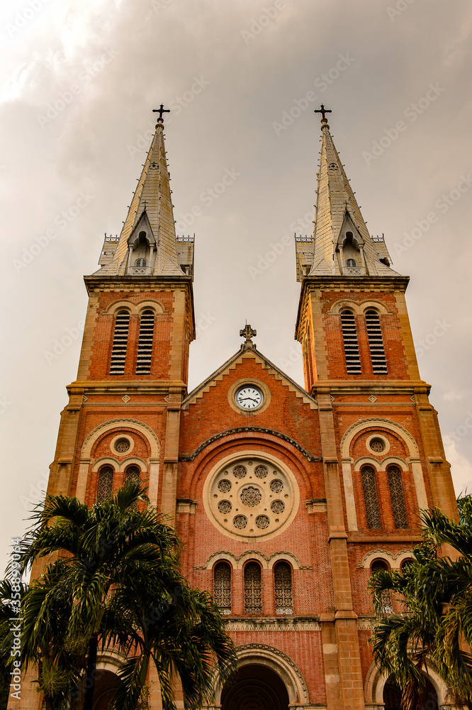 It's Saigon Notre Dame Basilica (Basilica of Our Lady of The Immaculate Conception) in Hochiminh (Saigon).