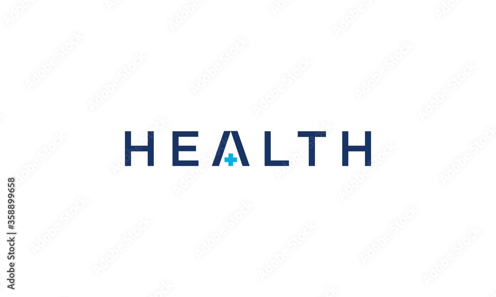 Creative and professional health word for medical and healthcare logo design vector editable