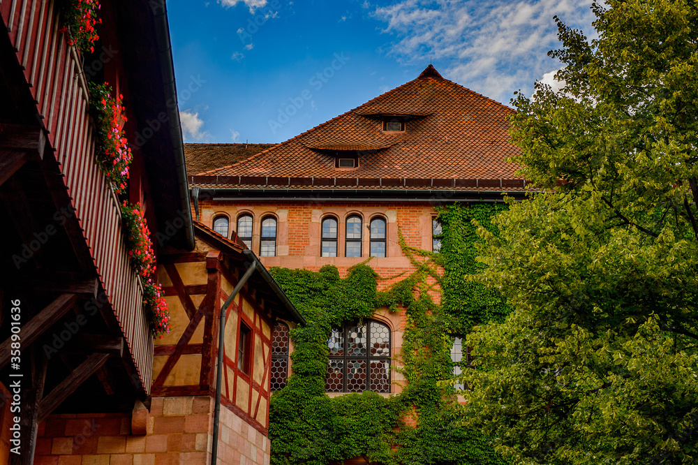 Fototapeta premium Architecture of Nuremberg, the largest in town in Franconia, Bavaria state, Germany