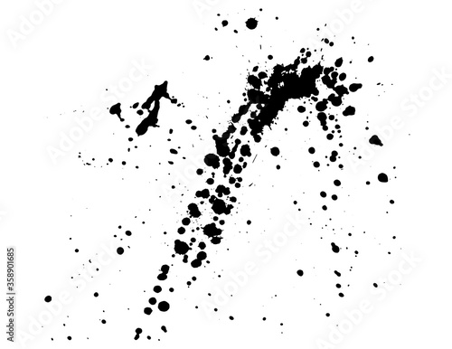 Ink splatter isolated on white background, vector illustration