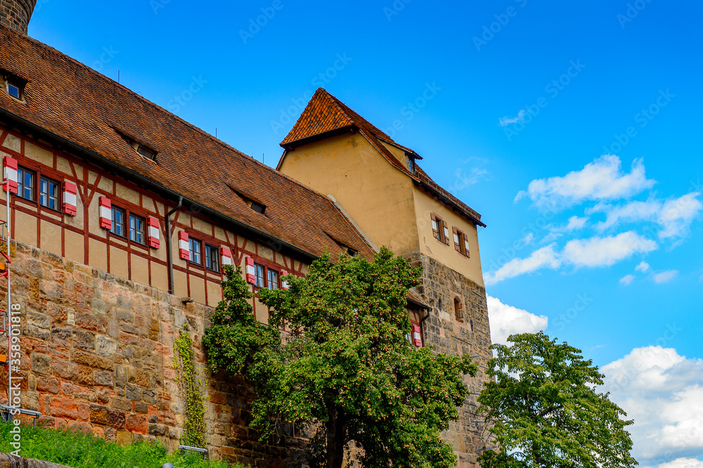 Architecture of Nuremberg, the largest in town in Franconia, Bavaria state, Germany