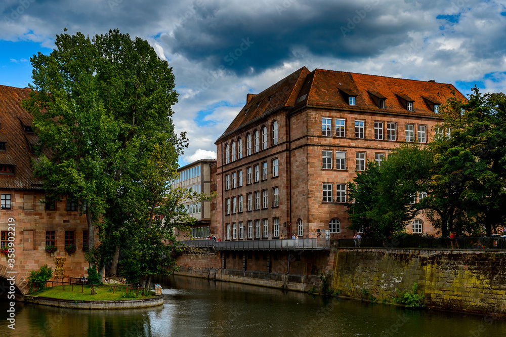 Hospice of the Holy Spiritin Nuremberg, the largest in town in Franconia, Bavaria state, Germany