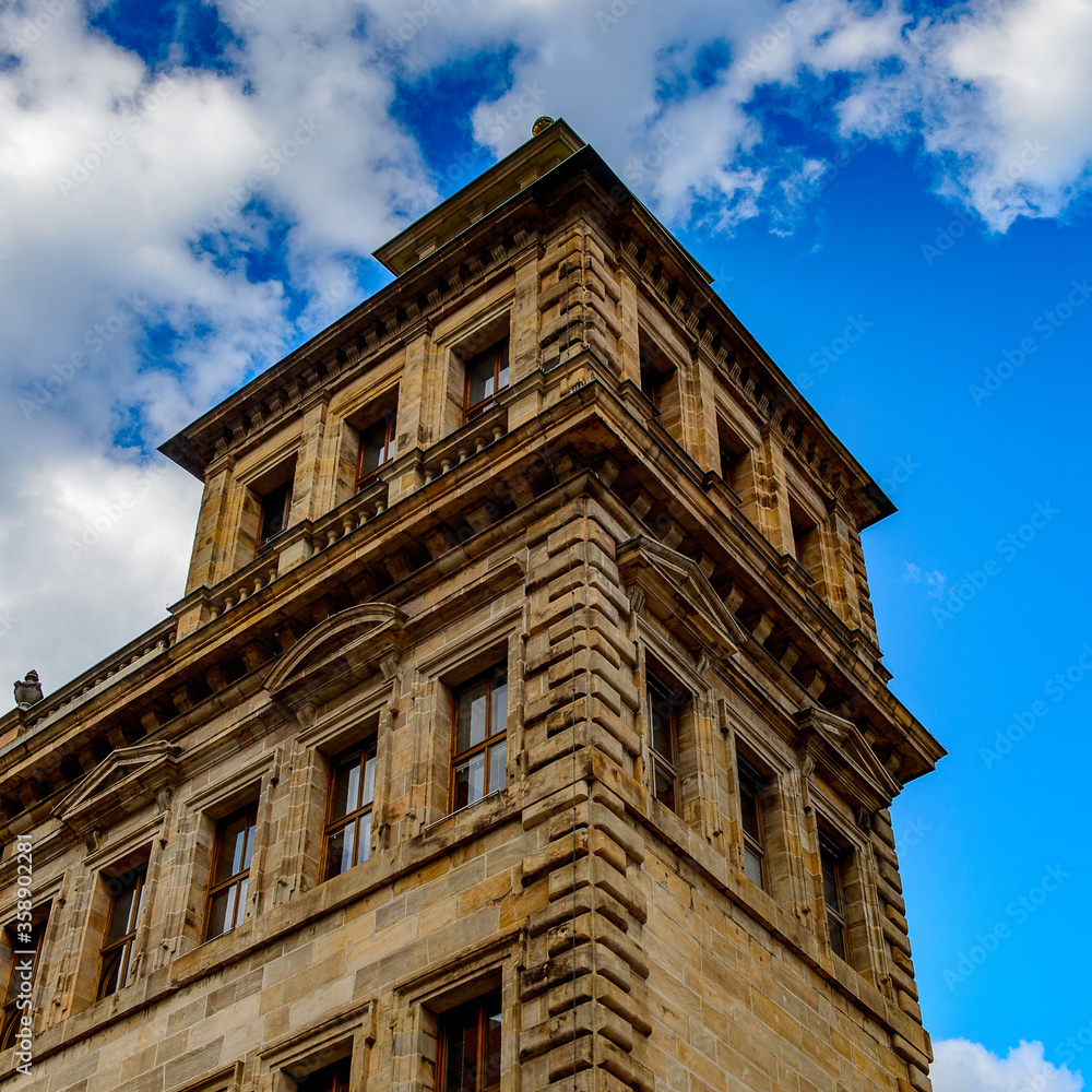 Architecture of Nuremberg, the largest in town in Franconia, Bavaria state, Germany