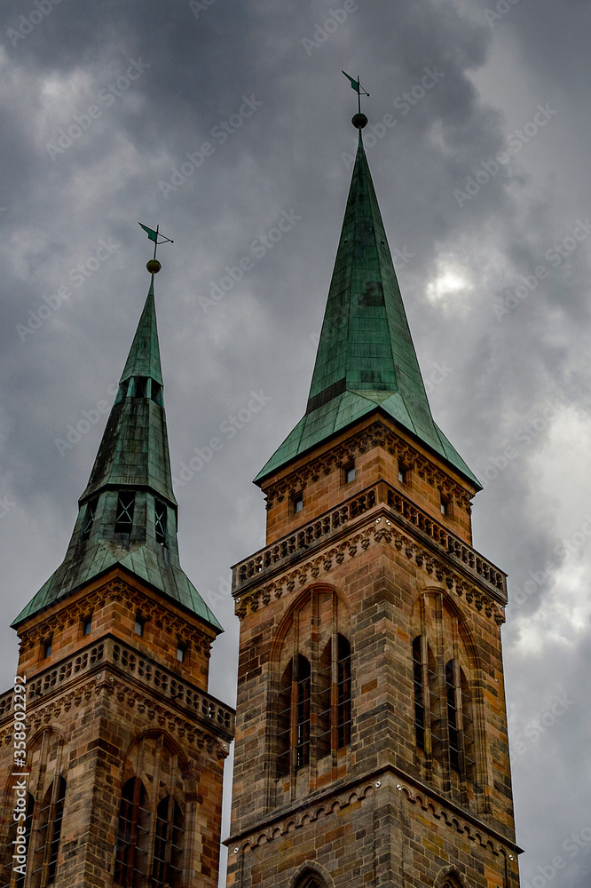 St. Sebaldus church of Nuremberg, the largest in town in Franconia, Bavaria state, Germany