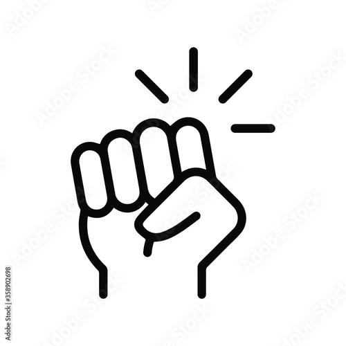 Hand knocking on door icon. Line style. Vector illustration. EPS 10