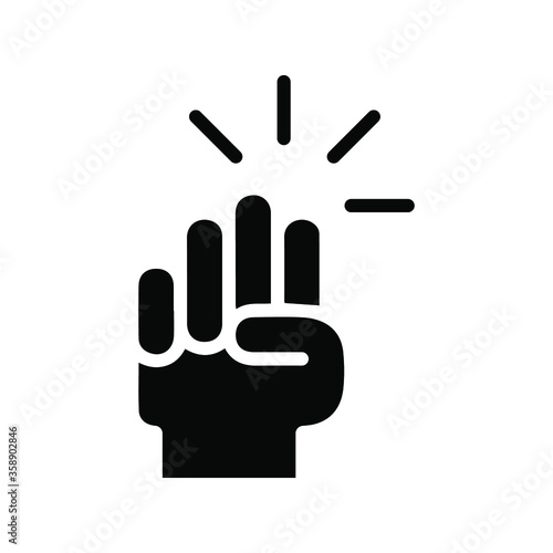 Hand knocking on door icon. Solid style. Vector illustration. EPS 10