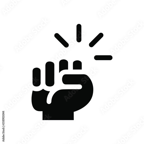 Hand knocking on door icon. Solid style. Vector illustration. EPS 10