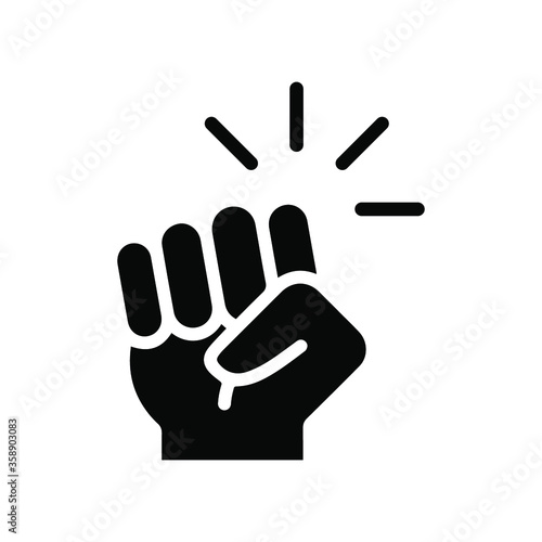 Hand knocking on door icon. Solid style. Vector illustration. EPS 10