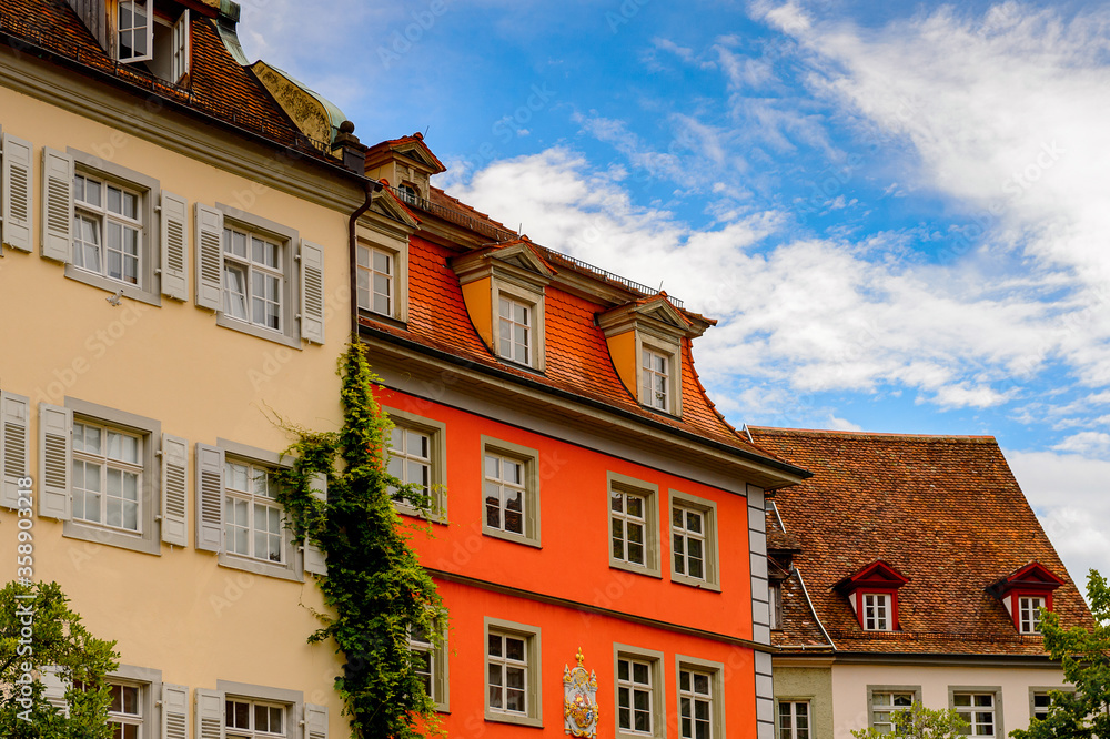 Fototapeta premium Architecture of Meersburg. a town of Baden-Wurttemberg in Germany at Lake Constance.