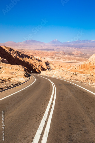 Scenic road in the Atacama desert, Chile