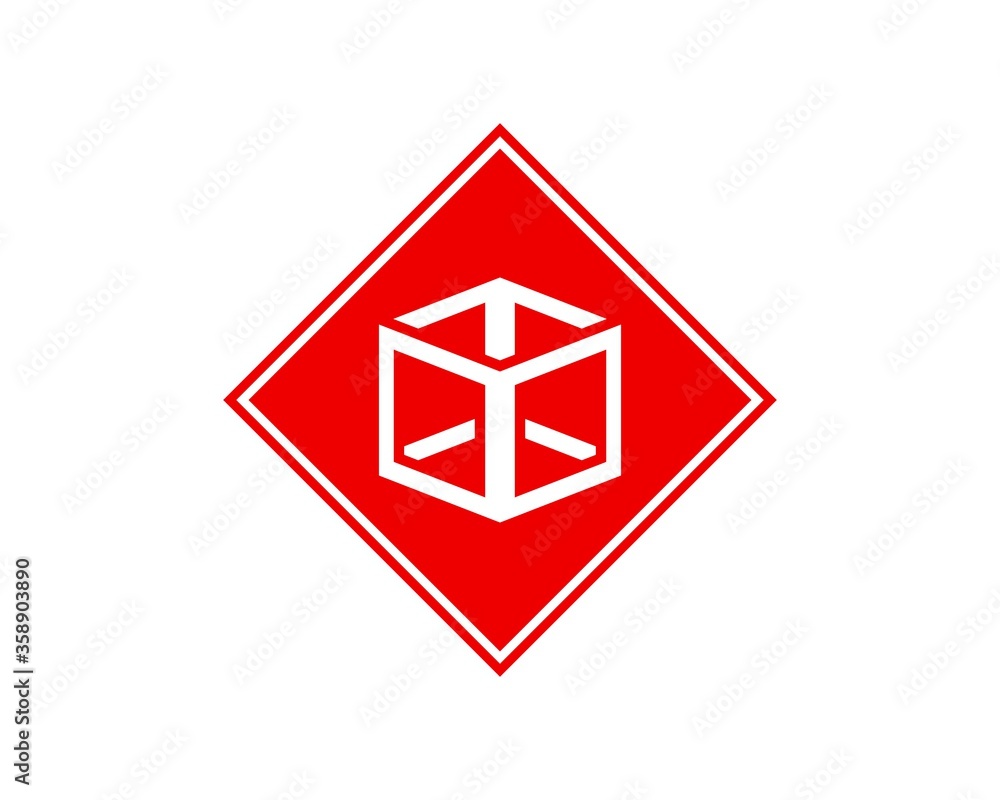 Rectangle shape with delivery box inside Rectangle shape with delivery box inside