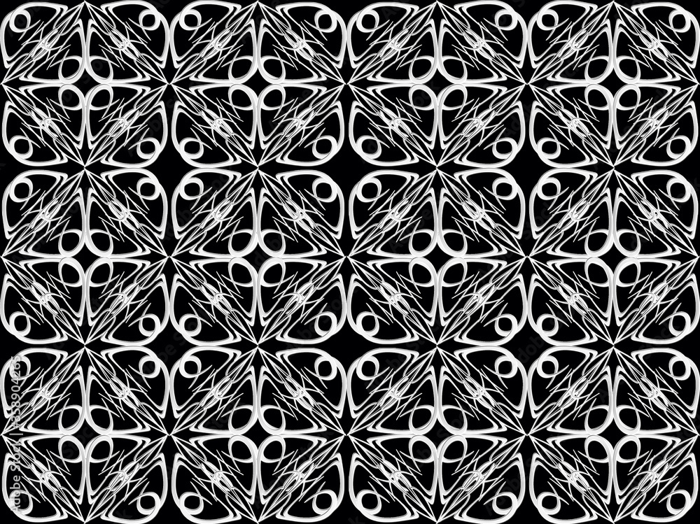 Fototapeta premium Seamless pattern design with floral background elements, beautiful ornaments, black, white, orange, pink, red, green, yellow, blue, gray, purple