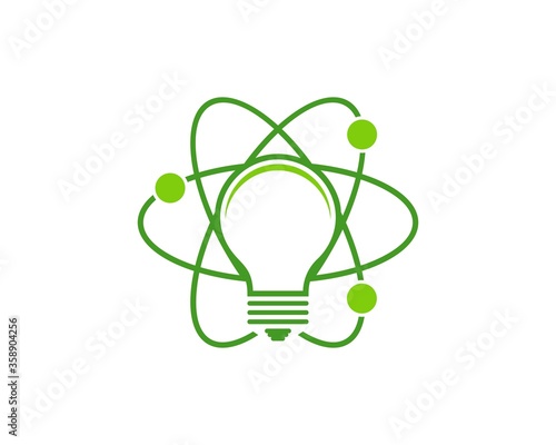 Combination bulb and science symbol