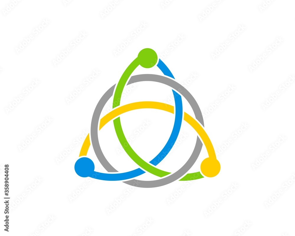 Circle and triangle shapes connection Circle and triangle shapes connection