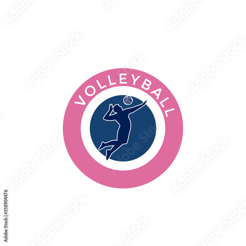 Silhouette of volleyball player. Vector illustration. © java