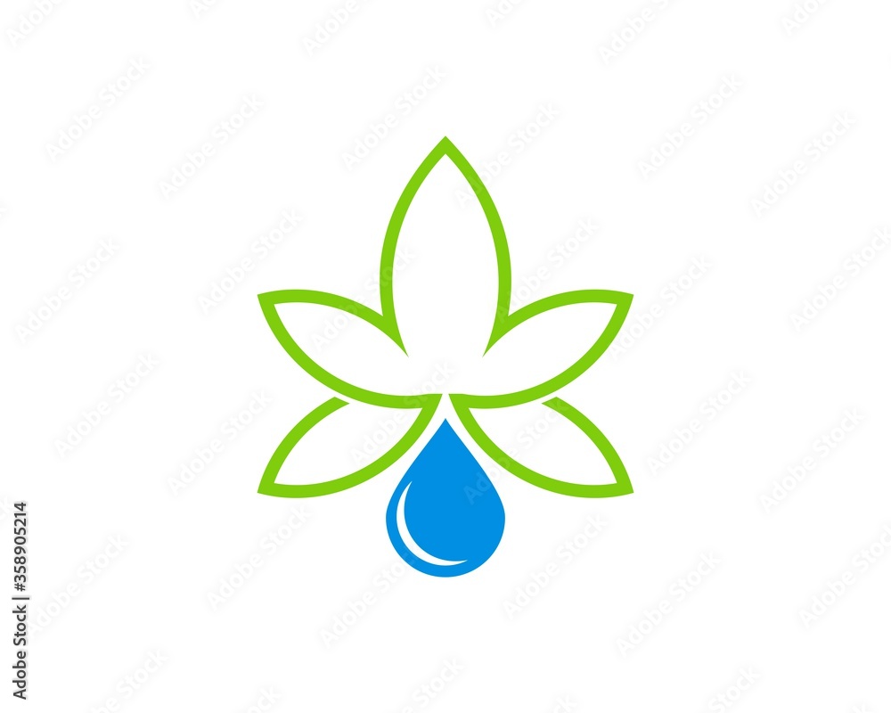 Cannabis line and water drop underneath Cannabis line and water drop underneath