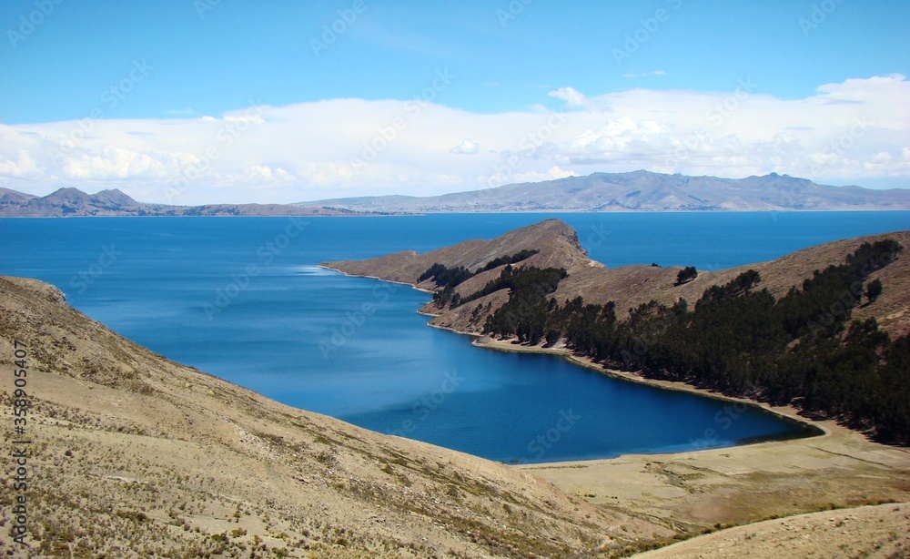 Bay on the northern side of Isla del Sol (Lake Titicaca,  Bolivia)	