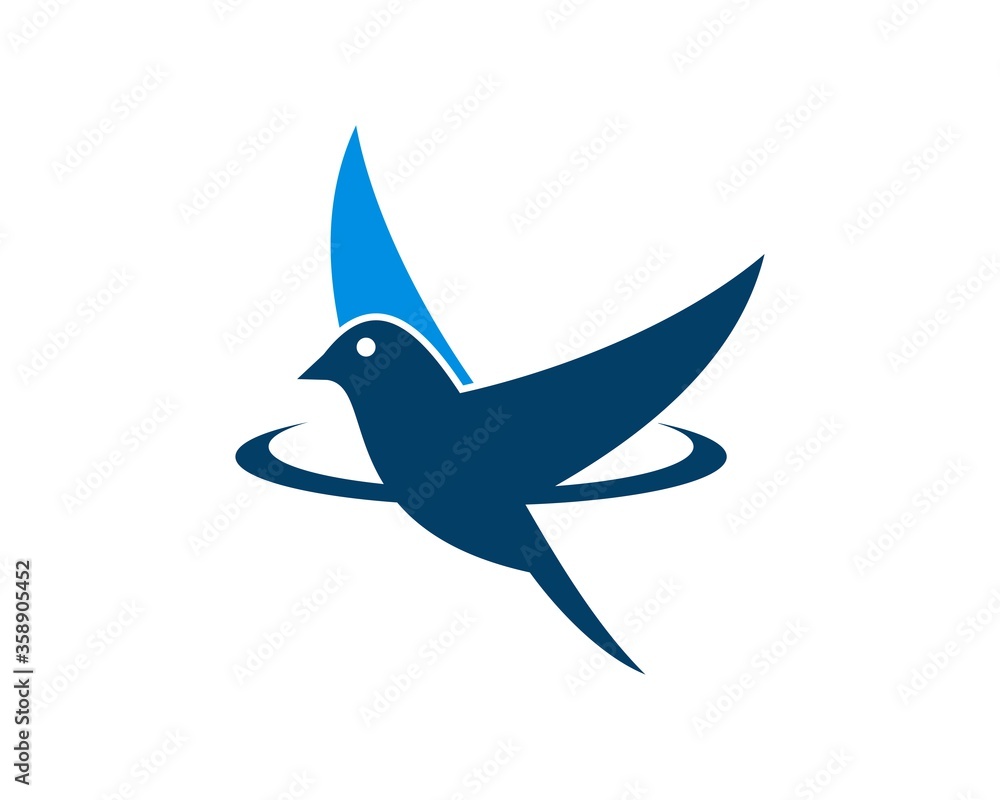 Simple abstract of bird with blue colors Simple abstract of bird with blue colors