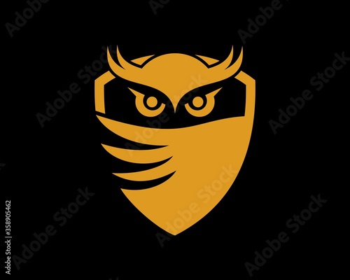 Majestic owl with shield shape