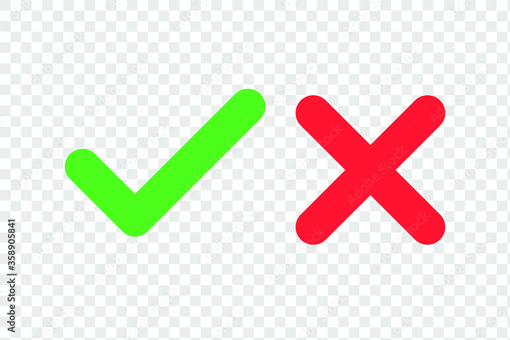 Checkmark cross on transparent background. Isolated vector sign symbol. Checkmark icon set. Checkmark right symbol tick sign. Flat vector icon. Test question. EPS 10 Checkmark cross on transparent background. Isolated vector sign symbol. Checkmark icon set. Checkmark right symbol tick sign. Flat vector icon. Test question. EPS 10