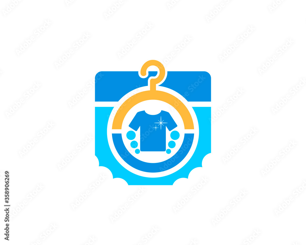 Washing machine with hangers and t-shirt inside Washing machine with hangers and t-shirt inside