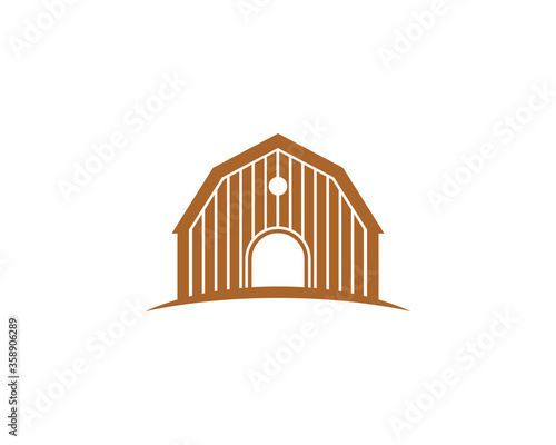 Simple barn in brown colors
