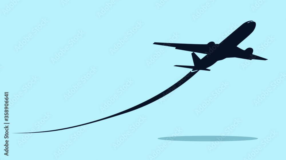 Airplane symbol.Flying up airplane icon.Takeoff plane symbol.Vector illustration - obrazy, fototapety, plakaty 