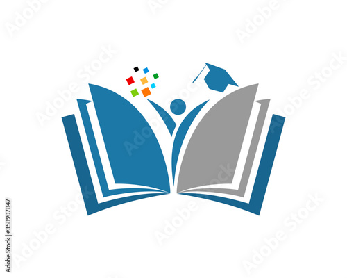 Book with graduation people