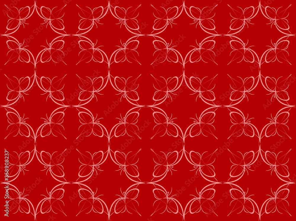 Fototapeta premium Seamless pattern design with floral background elements, beautiful ornaments, black, white, orange, pink, red, green, yellow, blue, gray, purple