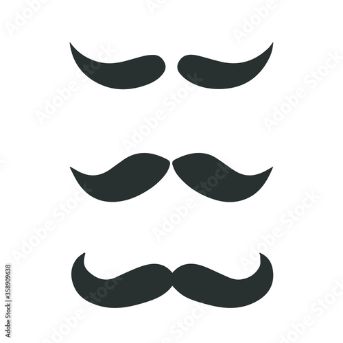 Old style mustaches vector icon isolated on white background