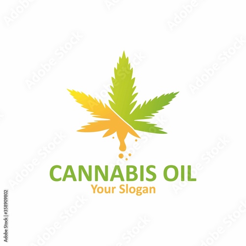 Cannabis essence oil drop logo design