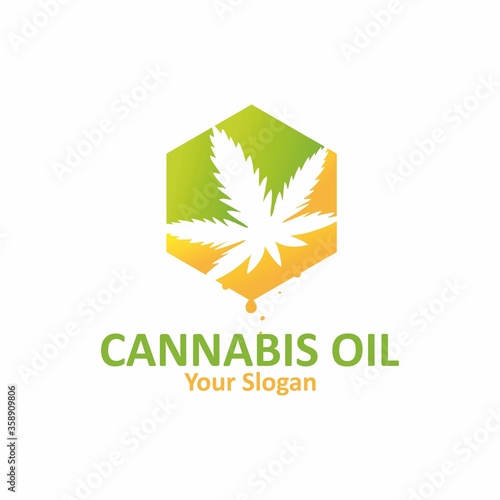 Cannabis essence oil drop logo design