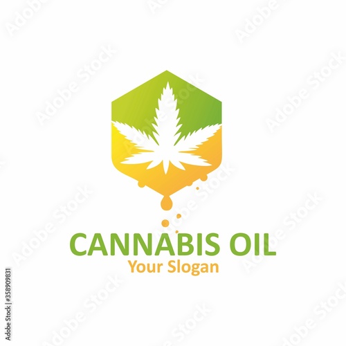 Cannabis essence oil drop logo design