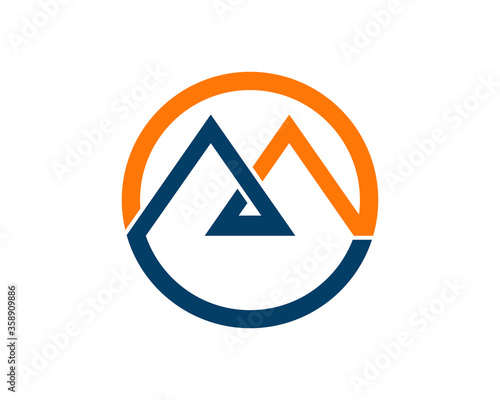 Circle with mountain inside